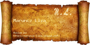 Maruncz Liza névjegykártya